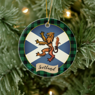 Vintage-Schottland-Flagge, Rampant, Karo, Schottla Keramik Ornament
