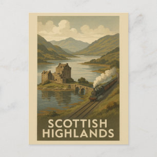 Vintage Schottland Schottische Highlands Schloss R Postkarte