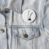 Vintage-Schreiber Tinte & Feder Minimal Dark Art Button (Beispiel)