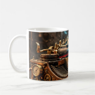 Vintage-Schreibmaschine AI Steampunk Art Tasse