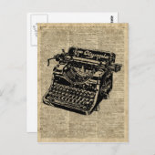 Vintage Schreibmaschine auf Wörterbuchseite Postkarte (Vorne/Hinten)