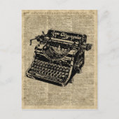 Vintage Schreibmaschine auf Wörterbuchseite Postkarte (Vorderseite)