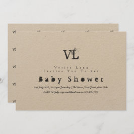 Vintage Schreibmaschine Babydusche lädt zu Kraft-I Einladung