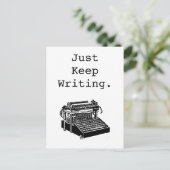 Vintage Schreibmaschine Behielt nur Schreiben Postkarte (Stehend Vorderseite)