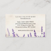 Vintage Schreibmaschine Blush Lavender Beautician Visitenkarte (Rückseite)