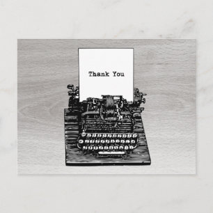 Vintage-Schreibmaschine Danke-Postkarte Postkarte