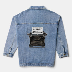 Vintage Schreibmaschine Es war eine dunkle und stü Jeansjacke