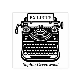 Vintage Schreibmaschine - Ex Libris Gummistempel