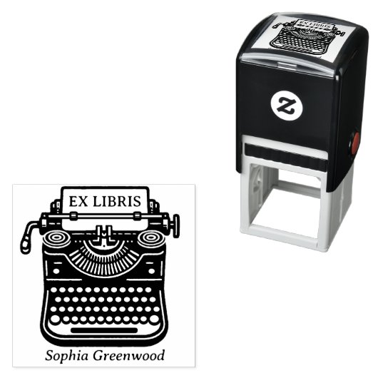 Vintage Schreibmaschine - Ex Libris Permastempel (Beispiel)