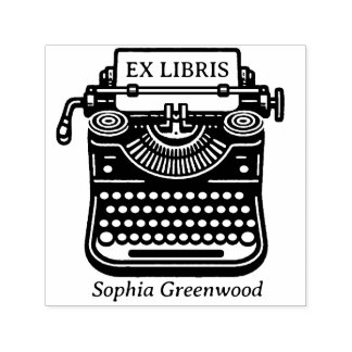 Vintage Schreibmaschine - Ex Libris Permastempel