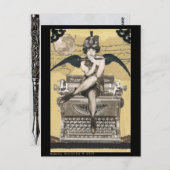Vintage Schreibmaschine Fairy Postkarte (Vorne/Hinten)