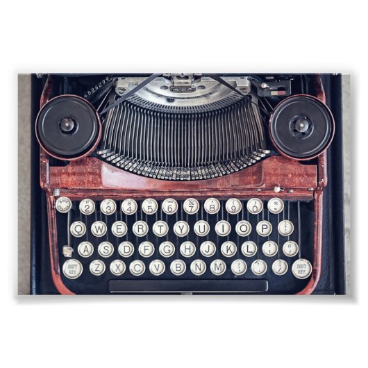 Vintage Schreibmaschine Fotodruck (Vorne)