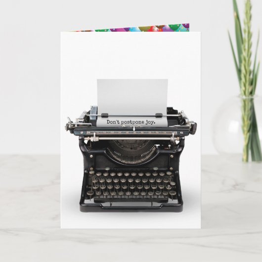 Vintage Schreibmaschine Geburtstag Dankeskarte (Vorderseite)