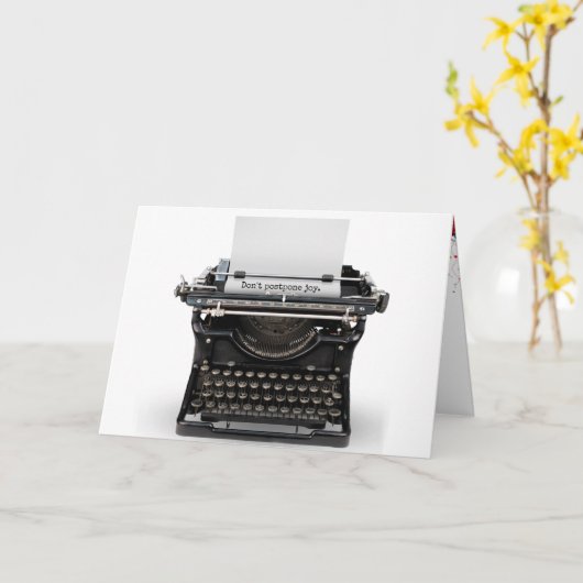 Vintage Schreibmaschine Geburtstag Karte (Gelbe Blume)