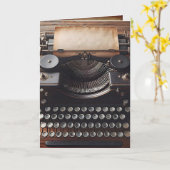 Vintage Schreibmaschine Happy Birthday Karte (Gelbe Blume)