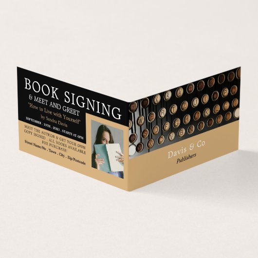 Vintage Schreibmaschine, Herausgeber, Schriftstell Visitenkarten (Vorderseite)