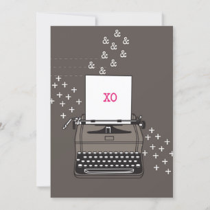 Vintage Schreibmaschine Karte - Umarmungen und Küs