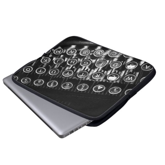 Vintage Schreibmaschine Laptopschutzhülle (Vorne Knopf)