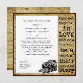 Vintage Schreibmaschine Lesbische Hochzeit Einladung (Vorne/Hinten)