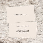 Vintage Schreibmaschine Minimalistisch Simple Crea Visitenkarte<br><div class="desc">Ein Vintages personalisiertes Visitenkartendesign mit klassischer Retro-Schreibmaschinentypografie,  das leicht mit Ihrem eigenen Namen personalisiert werden kann. Das Design ist mit einem alten Elfenbein-Creme-Hintergrund für ein altes Gefühl ausgestattet.</div>