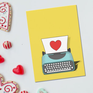 Vintage Schreibmaschine mit dem Valentinstag des R Karte