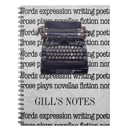 Vintage Schreibmaschine Notizblock (Vorderseite)