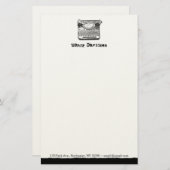 Vintage Schreibmaschine Personalisiert Stationery Briefpapier (Vorne/Hinten)