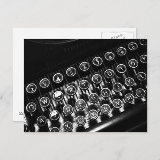 Vintage Schreibmaschine Postkarte (Vorne/Hinten)