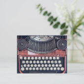 Vintage Schreibmaschine Postkarte (Stehend Vorderseite)