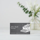 Vintage Schreibmaschine Psychologe Linen Visitenkarte (Stehend Vorderseite)