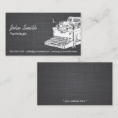 Vintage Schreibmaschine Psychologe Linen Visitenkarte (Vorne/Hinten)