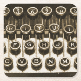 Vintage Schreibmaschine Rechteckiger Pappuntersetzer