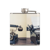 Vintage-Schreibmaschine Retro-Monogramm-Whiskyflas Flachmann (Rückseite)