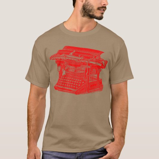 Vintage Schreibmaschine - Rot T-Shirt (Vorderseite)