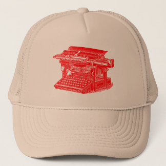 Vintage Schreibmaschine - Rot Truckerkappe