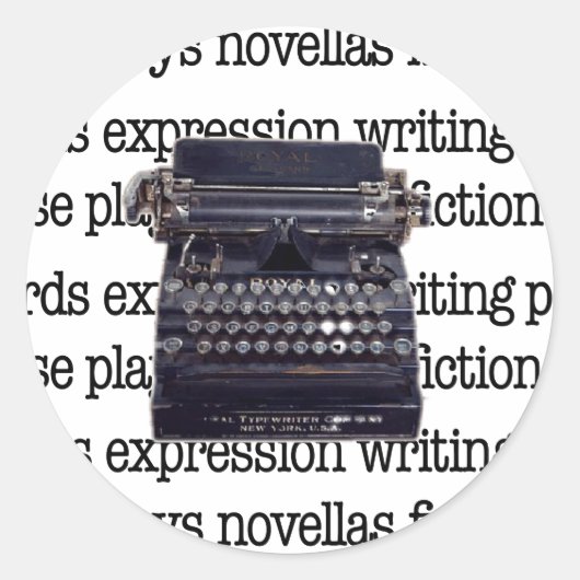 Vintage Schreibmaschine Runder Aufkleber (Vorderseite)