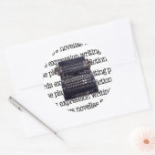 Vintage Schreibmaschine Runder Aufkleber (Umschlag)