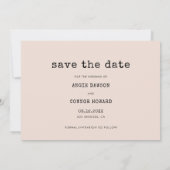 Vintage Schreibmaschine Save the Date Fotokarte Ankündigung (Rückseite)
