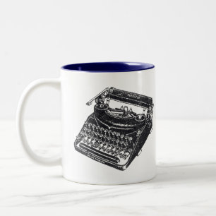 Vintage Schreibmaschine Schreiber Design Zweifarbige Tasse