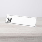 Vintage Schreibmaschine Schreibtischnamensplakette (Vorderseite )