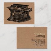Vintage Schreibmaschine - Schwarz auf Kartentex Visitenkarte (Vorne/Hinten)