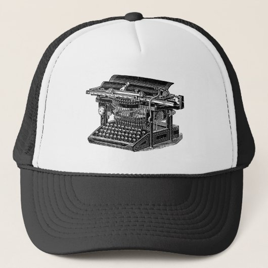 Vintage Schreibmaschine - Schwarz Truckerkappe (Vorderseite)