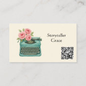 Vintage Schreibmaschine Storyteller Visitenkarte (Rückseite)