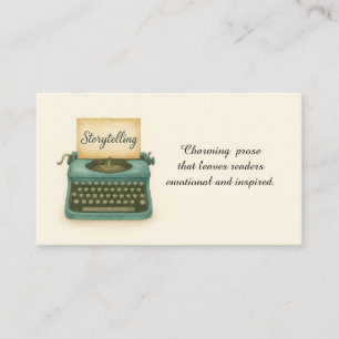 Vintage Schreibmaschine Storyteller Writer Visitenkarte