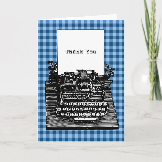 Vintage Schreibmaschine Vielen Dank Dankeskarte (Vorderseite)