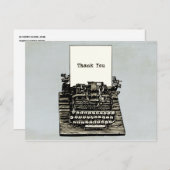 Vintage Schreibmaschine Vielen Dank für Ihre Hochz Postkarte (Vorne/Hinten)