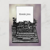 Vintage Schreibmaschine Vielen Dank Postcard