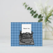 Vintage Schreibmaschine Vielen Dank Postkarte (Stehend Vorderseite)