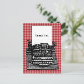 Vintage Schreibmaschine Vielen Dank Postkarte (Stehend Vorderseite)