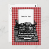 Vintage Schreibmaschine Vielen Dank Postkarte (Vorne/Hinten)